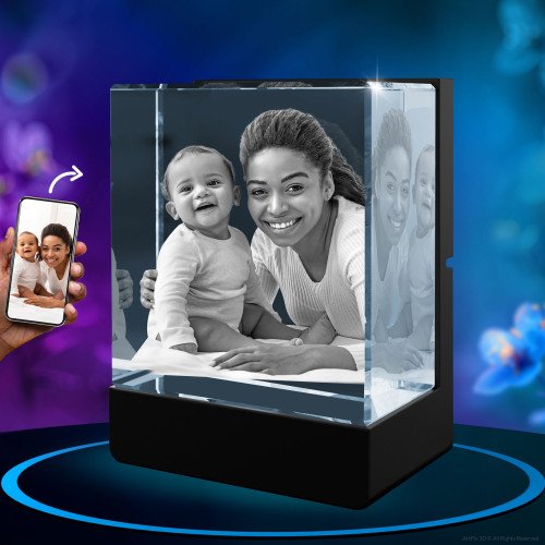 3D LED Light Base With Photo Crystal