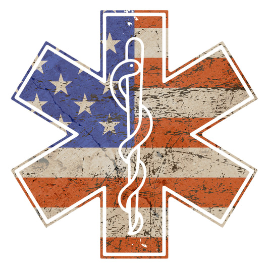 Star of Life with flag-Mohave Custom Creations