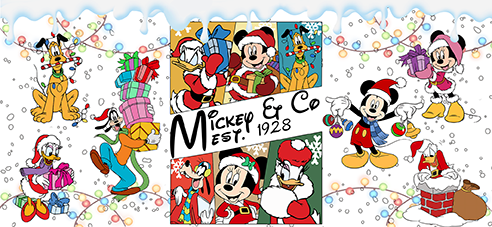 Tumbler - Merry Christmas Disney Glass Can #2