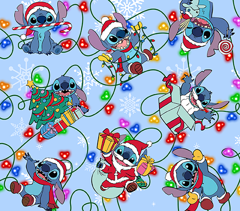 Stitch Wrapped in Christmas Lights Tumbler